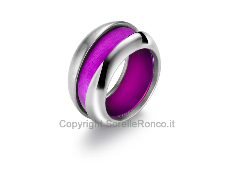 ANELLO BREIL SECRETLY ACCIAIO EMERALD PINK 16