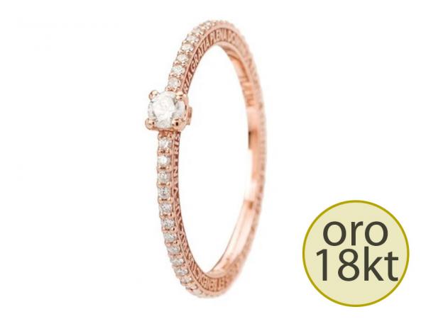 TULXLM7B0RB - Tuamlux Anello Oro Rosa con Diamante