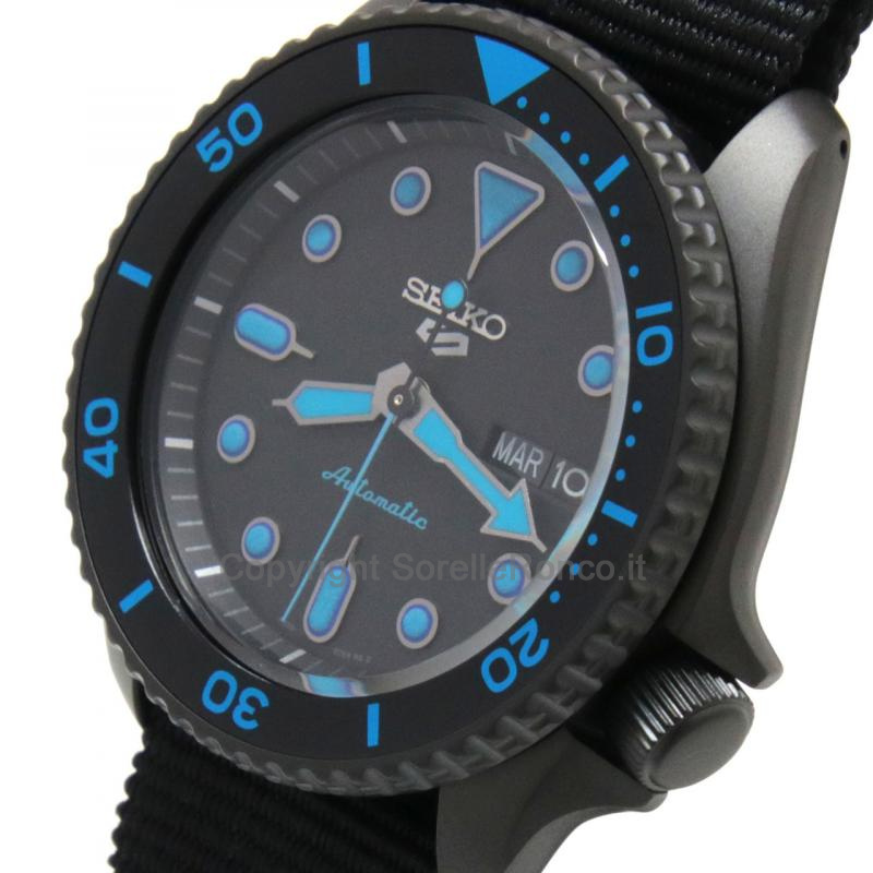 SEIKO 5 SPORTS NERO 42,5MM INDICI BLU