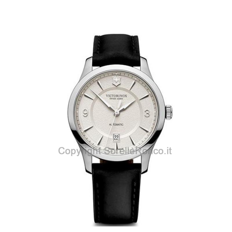 VICTORINOX ALLIANCE MECHANICAL BIANCO PELLE NERA 40MM