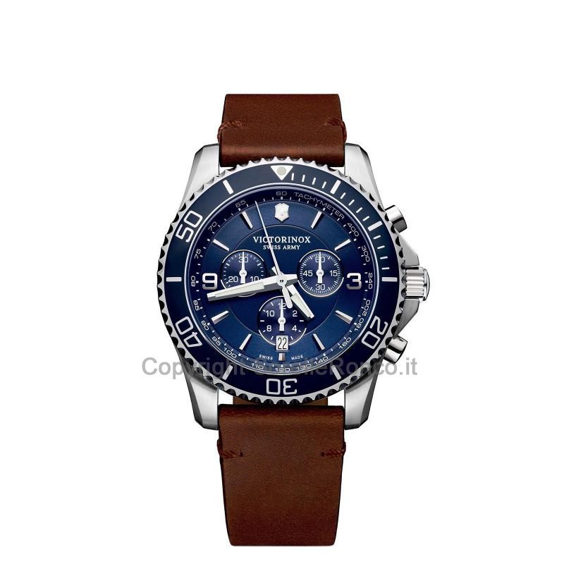 VICTORINOX MAVERICK CHRONO BLU MARRONE PELLE 43MM