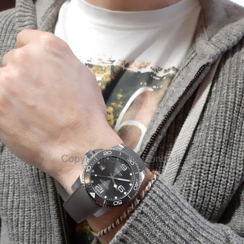 LONGINES HYDROCONQUEST 41MM AUTO GRIGIO CAUCCIÙ
