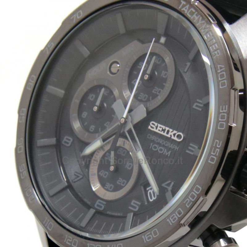SEIKO SPORT CRONO NERO 43,9MM CINTURINO GOMMA NERA