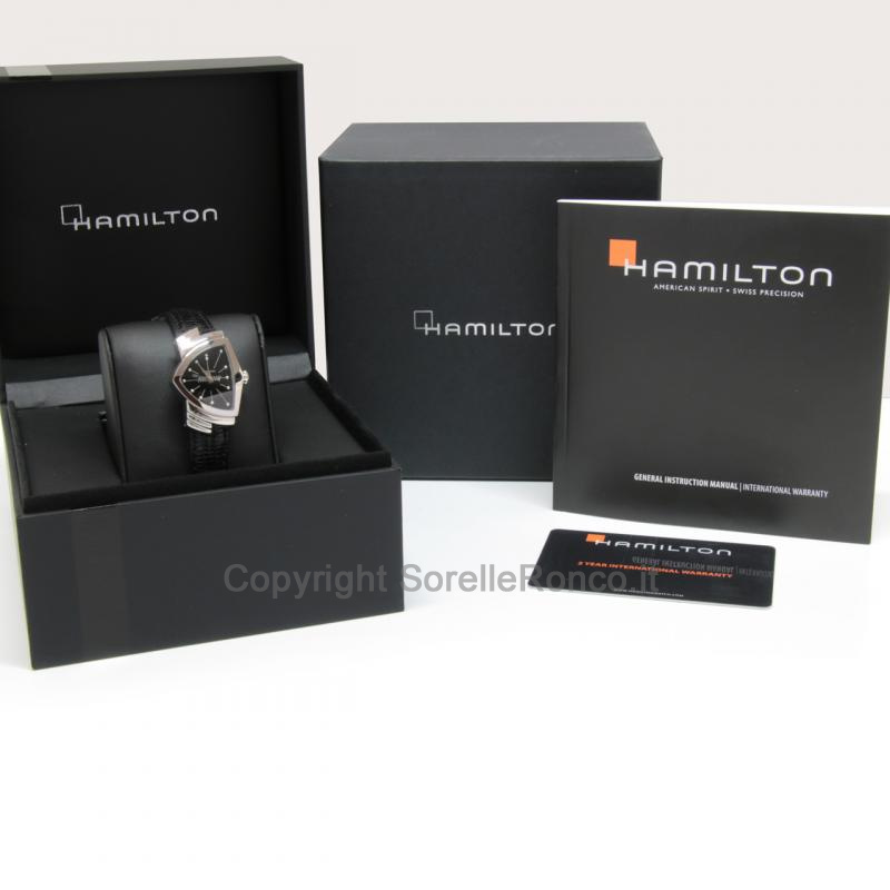 HAMILTON VENTURA NERO QUARZO SMALL 36,5MM ACCIAIO