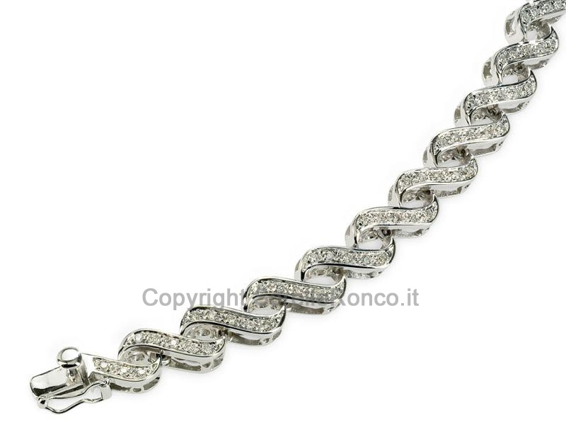 BRACCIALE ORO BIANCO E DIAMANTI