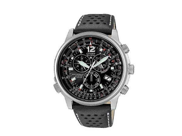 AS4020-36E - Citizen CRONO PILOT 45 mm Pelle Nera