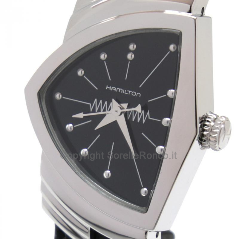HAMILTON VENTURA NERO QUARZO SMALL 36,5MM ACCIAIO