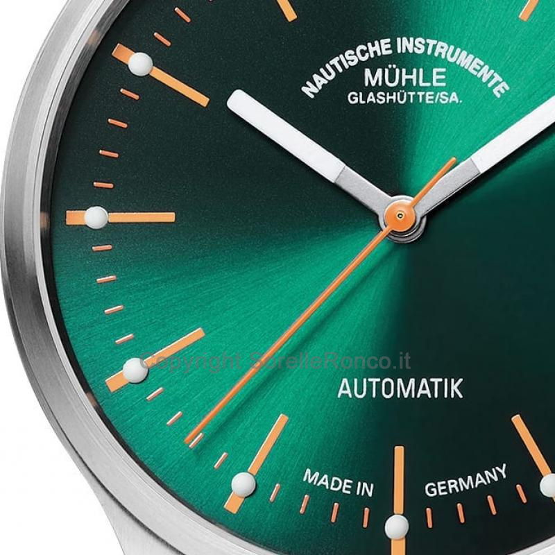 MÜHLE GLASHÜTTE PANOVA VERDE 40MM PELLE TRAFORATA
