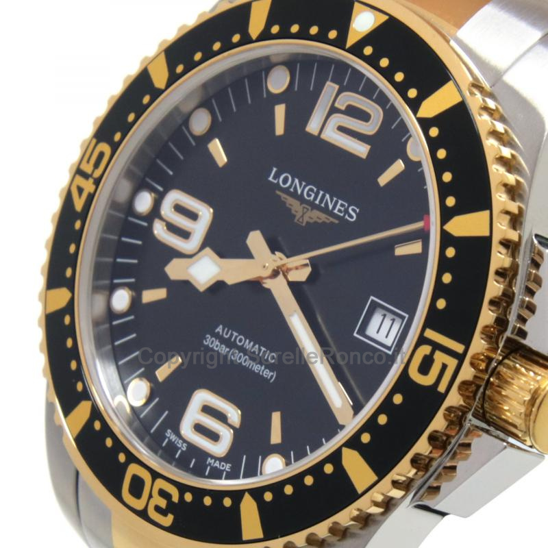 LONGINES HYDROCONQUEST AUTO NERO PVD ORO 41MM