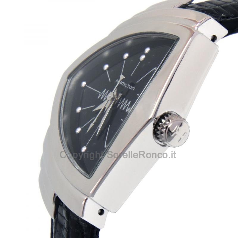 HAMILTON VENTURA NERO QUARZO SMALL 36,5MM ACCIAIO