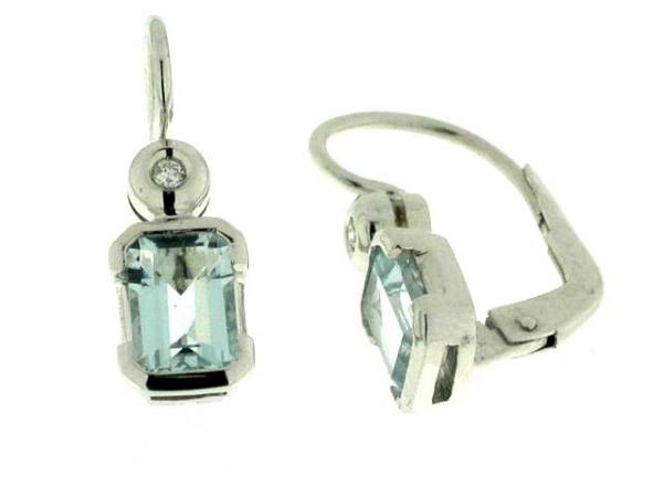 CF00094 - Orecchini Acquamarina con Diamanti