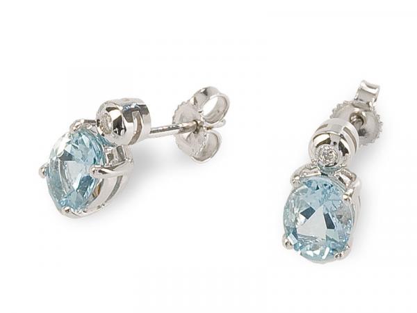 CF00096 - Orecchini Acquamarina con Diamante
