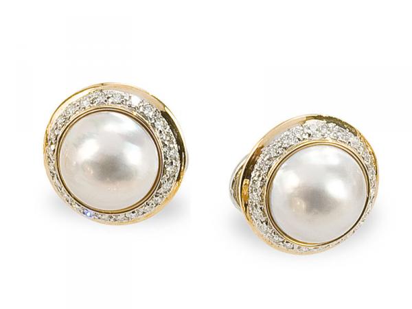 CF00091 - Orecchini in Oro con Perle ø 12mm