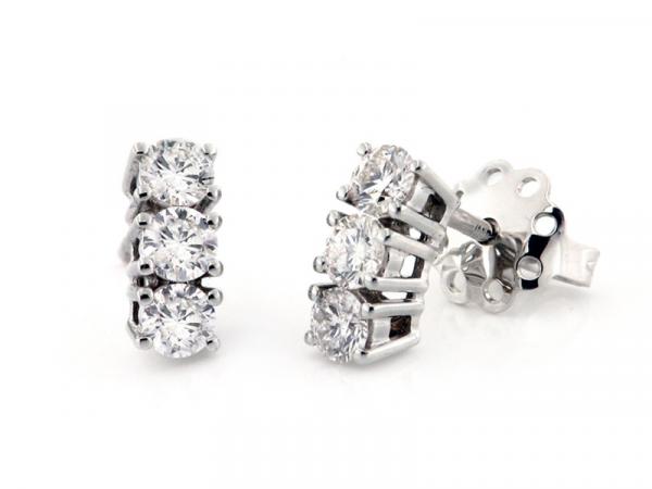 CF00724 - Orecchini Trilogy Oro e Diamanti 0.73 Ct
