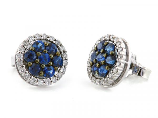 CF00725 - Orecchini Zaffiri Diamanti in Oro Bianco