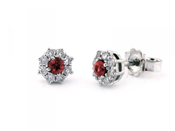 CF00727 - Orecchini Rubino e Diamanti in Oro