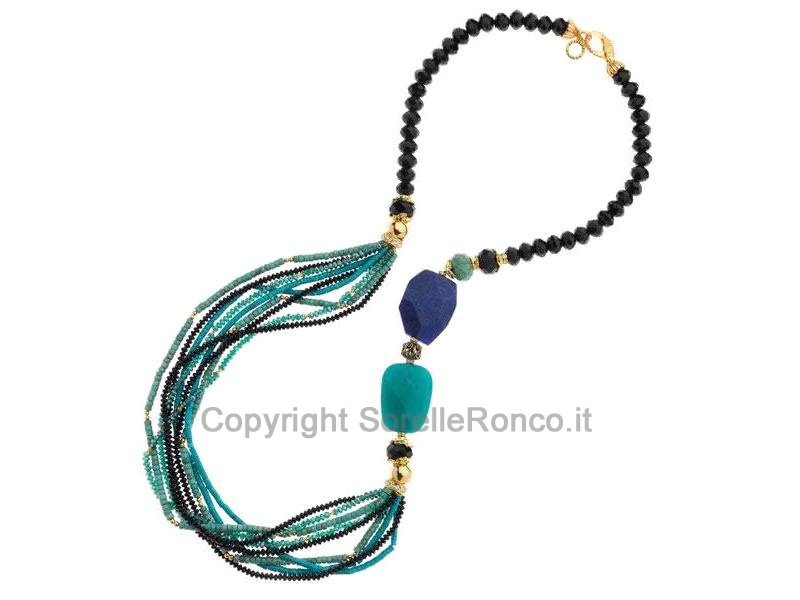 OTTAVIANI COLLANA TURQ PURPLE E BLACK