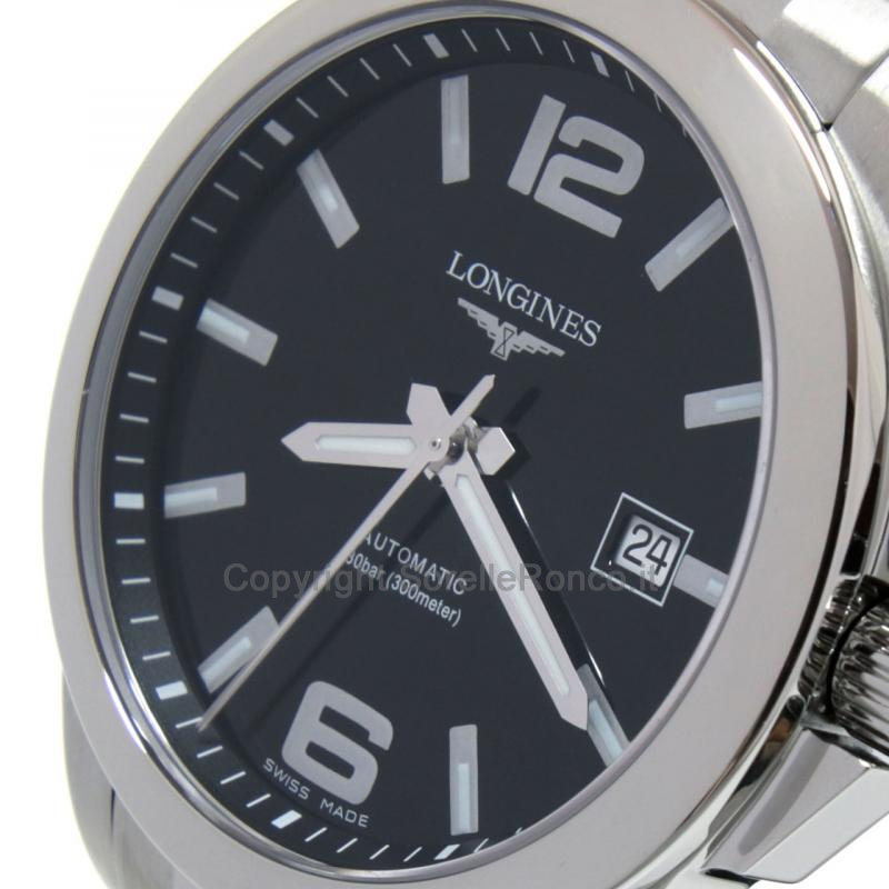 LONGINES CONQUEST ACCIAIO NERO AUTO 41MM