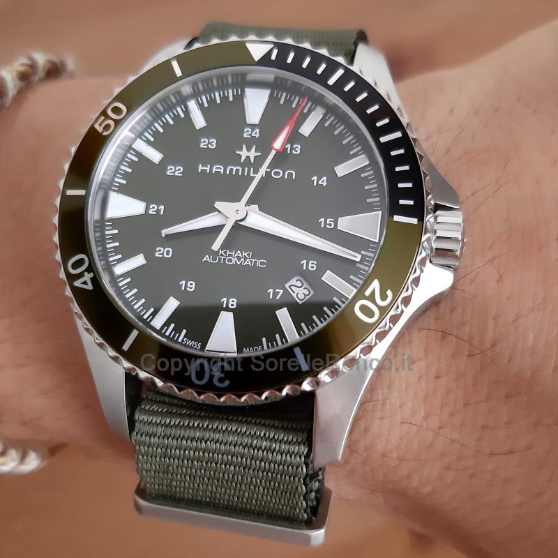 HAMILTON KHAKI NAVY SCUBA VERDE 40MM NATO VERDE