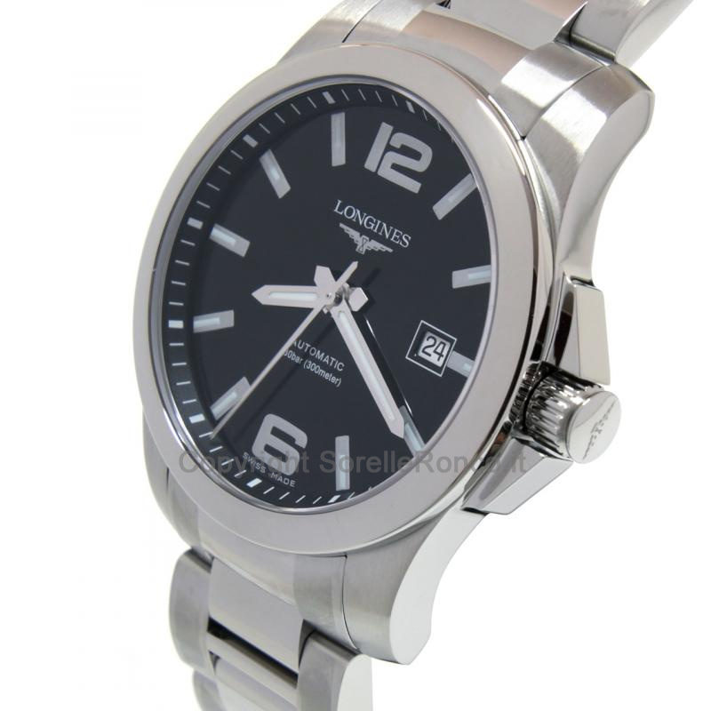 LONGINES CONQUEST ACCIAIO NERO AUTO 41MM