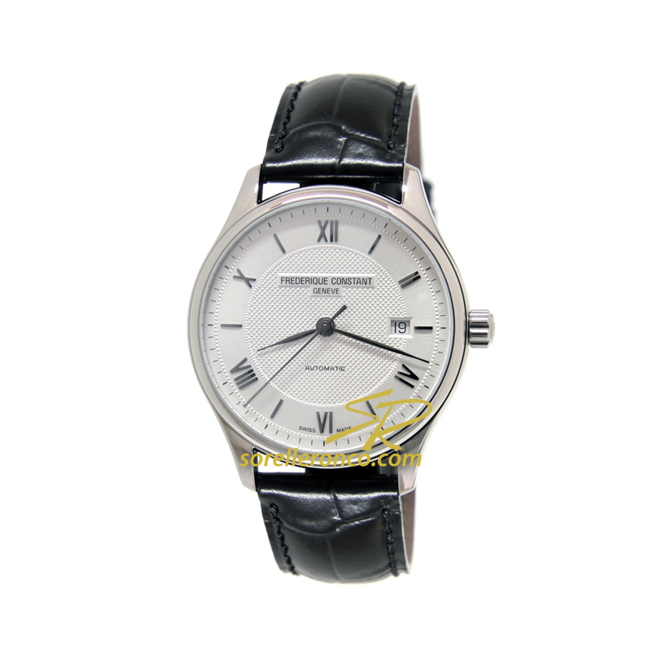 Classic Index Silver Cinturino Nero 40mm