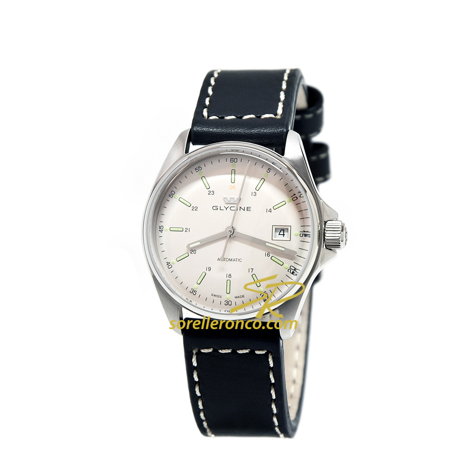 Combat 6 Silver Cinturino Nero 36 mm