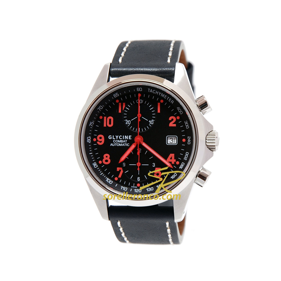 Combat Chrono Nero Numeri Rossi 43mm