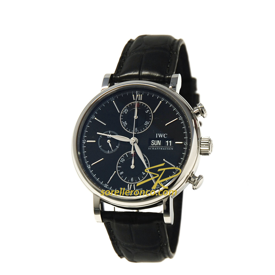 PORTOFINO Chrono Nero Automatico 42mm alligatore nero