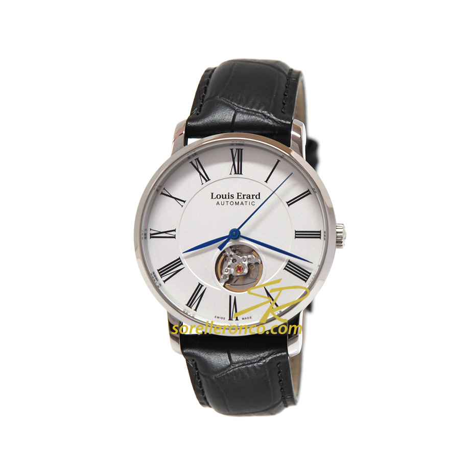Excellence Automatico Silver Pelle Nera 40mm