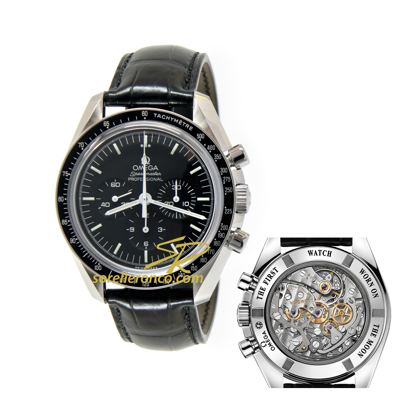 Speedmaster Moonwatch ZAFFIRO Alligatore Deployante