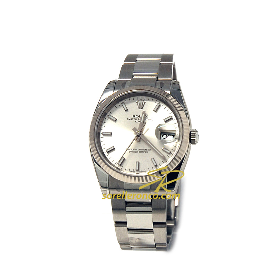 Date 34mm Silver Automatico Oyster
