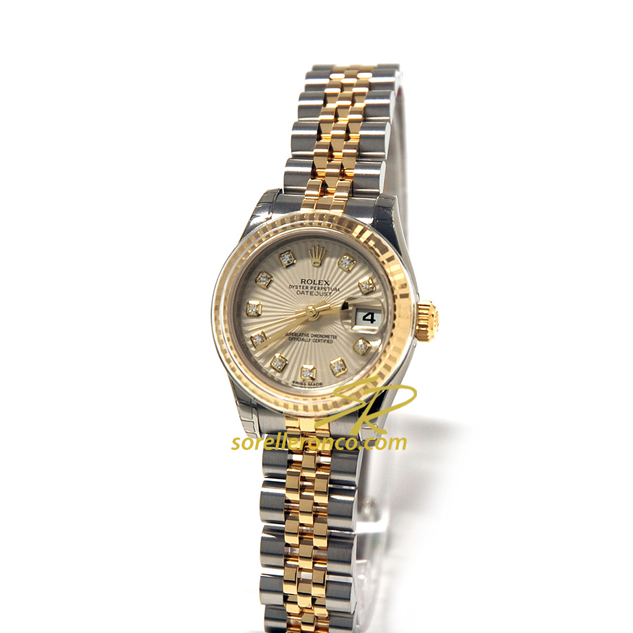 Datejust Acciaio Oro Quadrante Champagne e Diamanti 27mm