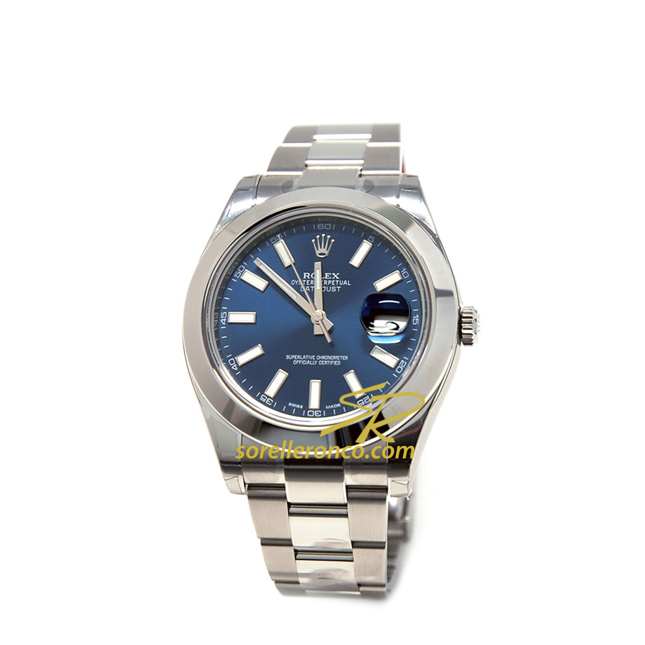 Datejust 41mm Quadrante Blu Oyster Automatico