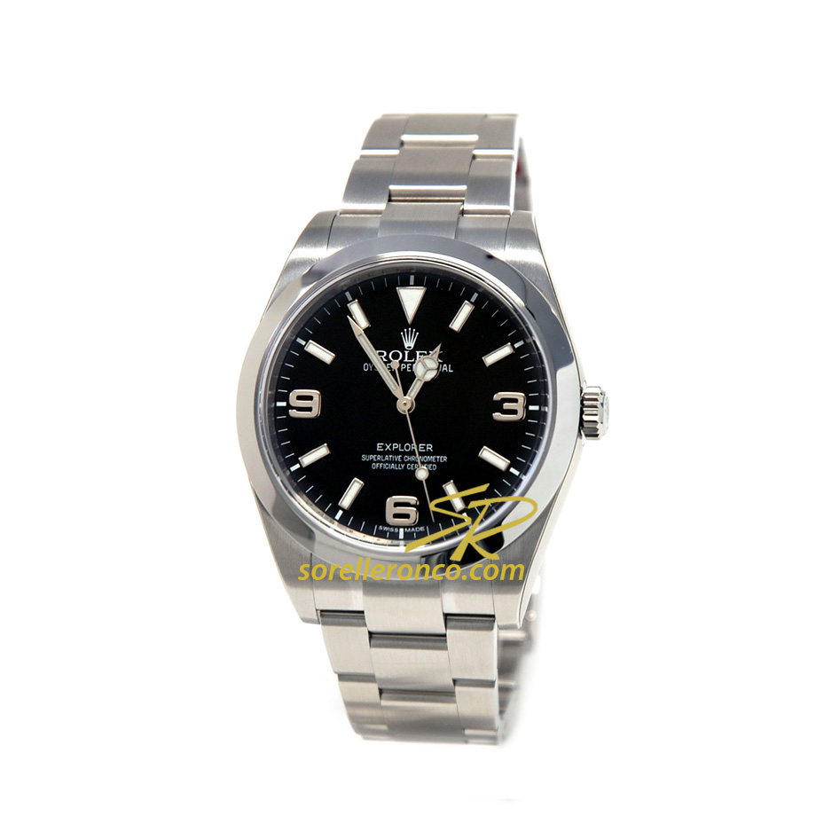 Explorer 1 Quadrante Nero numero 369 in acciaio 39mm
