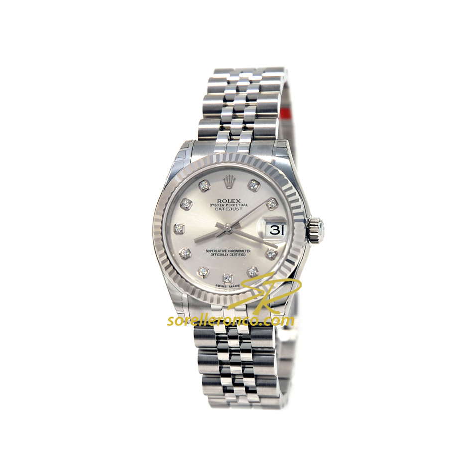 Datejust Donna 31mm Silver Diamanti Jubilee