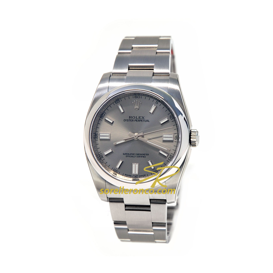 Oyster Perpetual Rodio 36mm Bracciale Acciaio - Nuovo