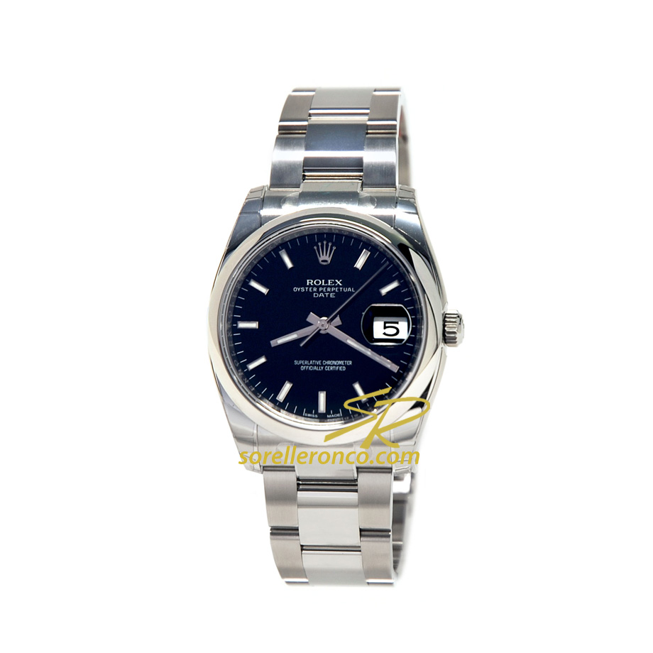 Date Nero 34mm Automatico Oyster - Nuovo