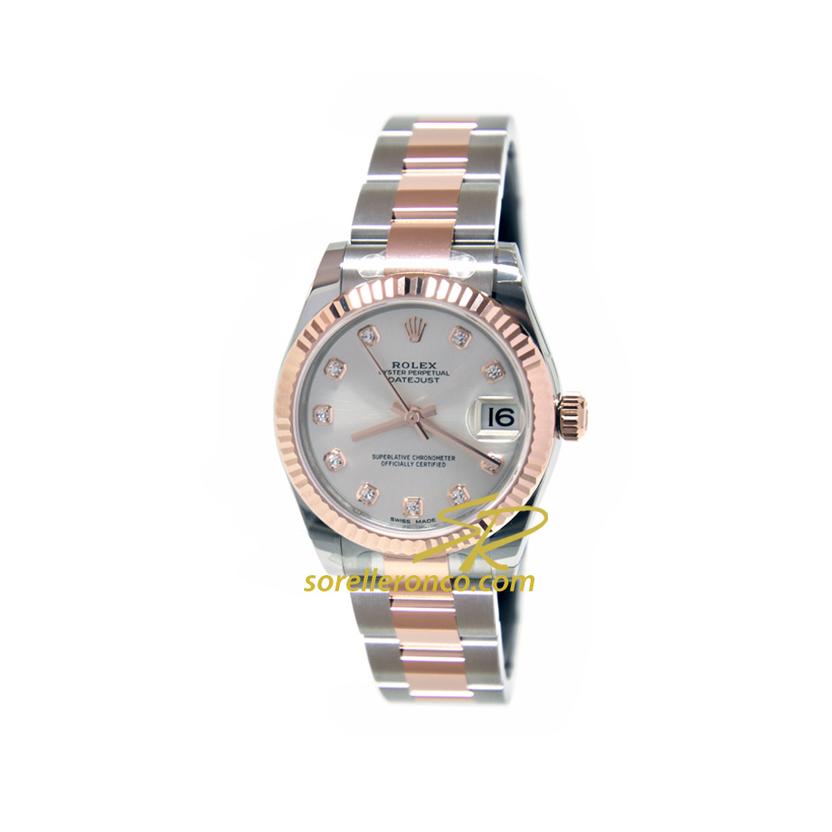 Datejust 31mm Acciaio Oro Rosa Diamanti
