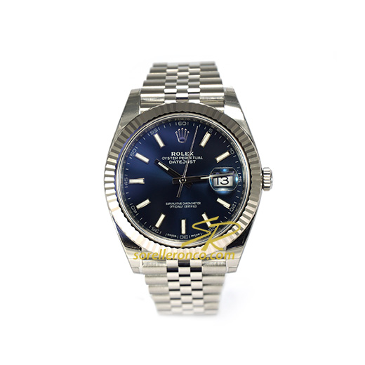 Datejust 41mm Quadrante Blu Indici Ghiera Oro Bianco