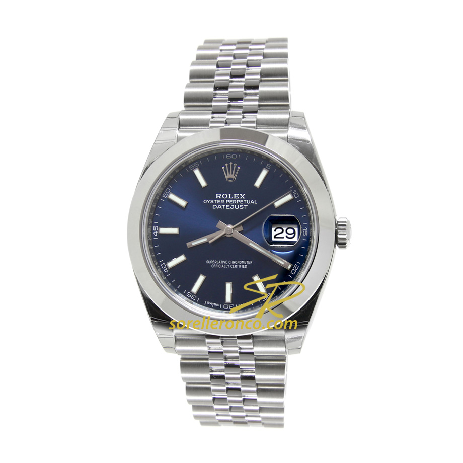 Datejust Blu Indici 41mm Jubilee Automatico Acciaio