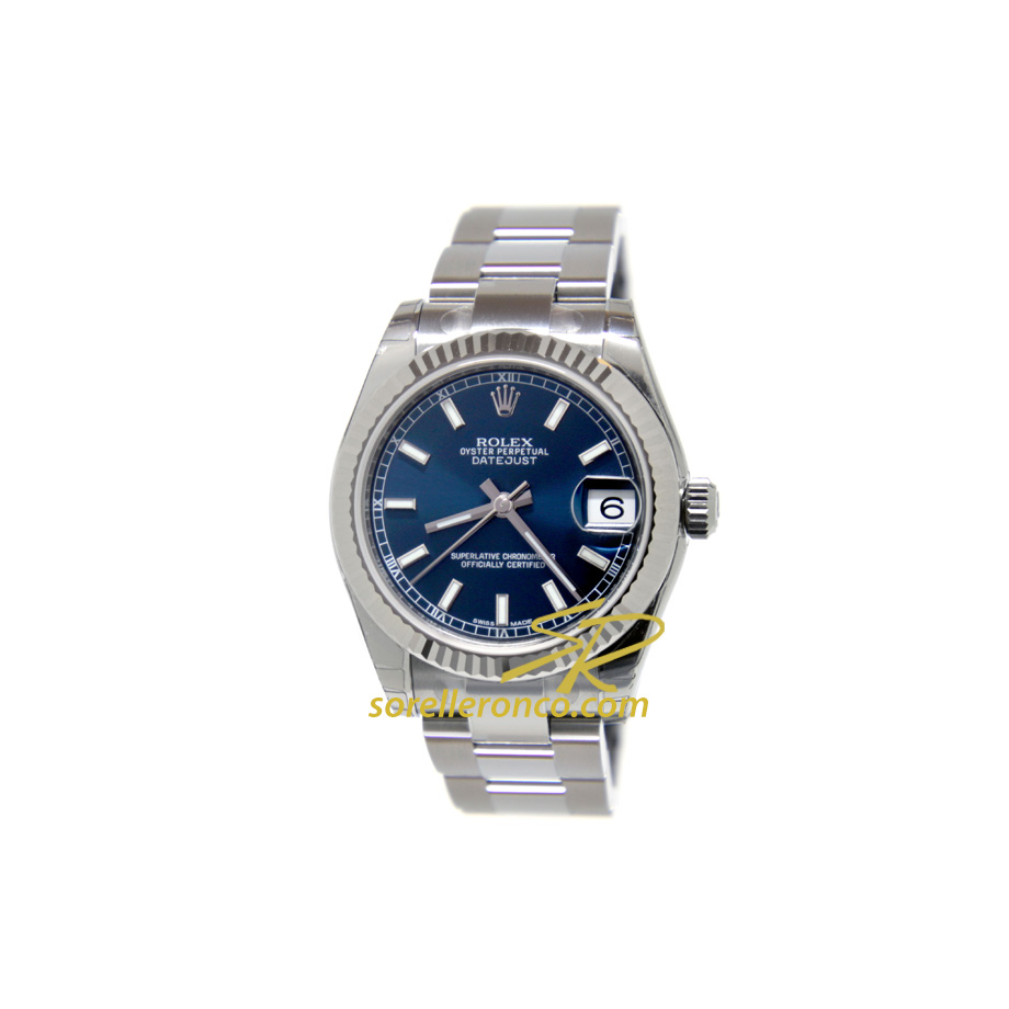 Datejust Blu Indici Bracciale Oyster 31mm