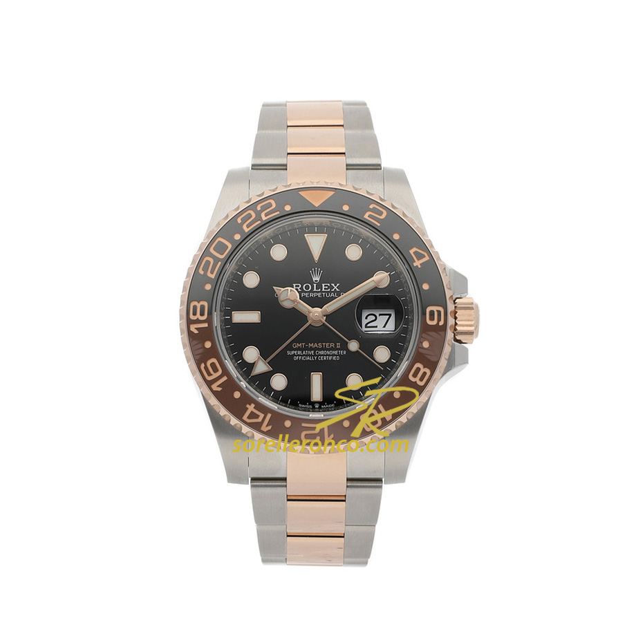 GMT Master II Acciaio Oro Ghiera Marrone Nera 40mm