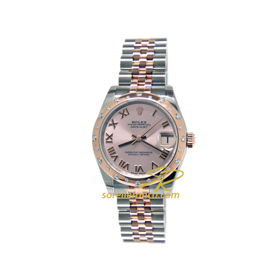 Datejust Acciaio Oro Rosa Ghiera Diamanti 31mm