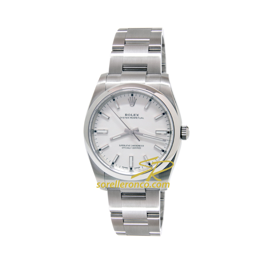 Oyster Perpetual Bianco Indici Bianchi 34mm