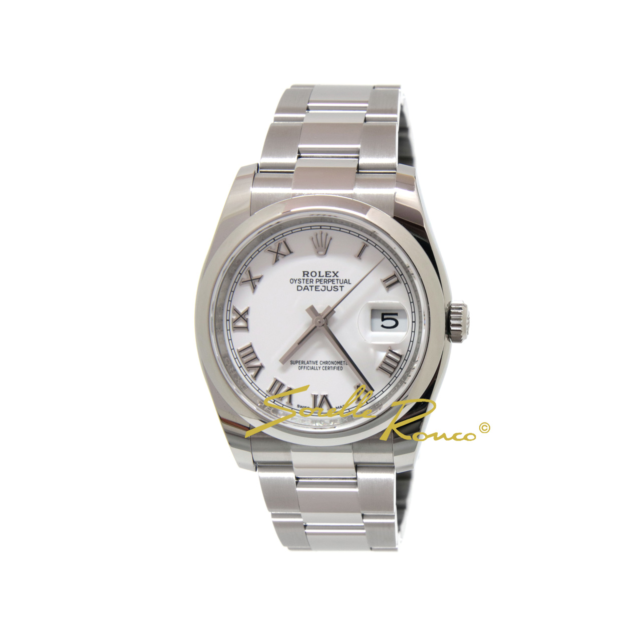 Datejust 36mm Bracciale Oyster Bianco Romani