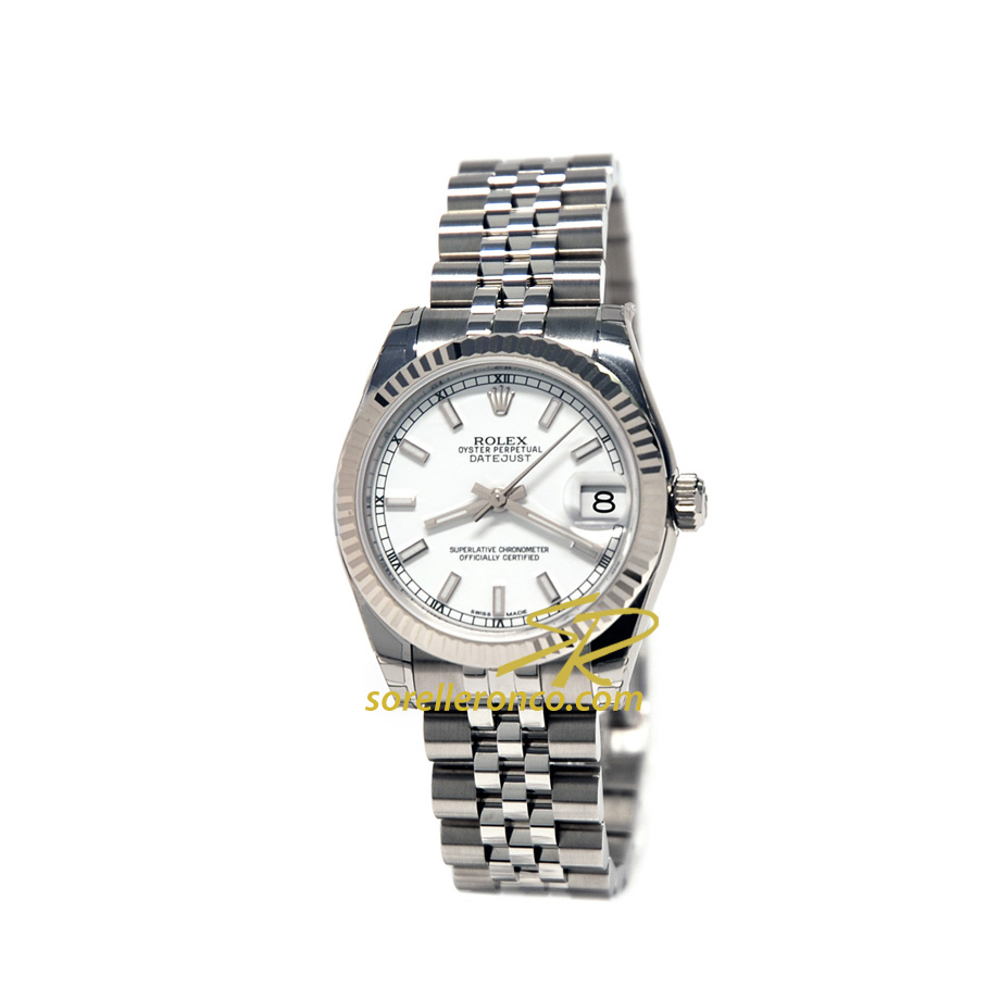 Datejust Donna Bianco Indici Jubilee 31mm - Nuovo