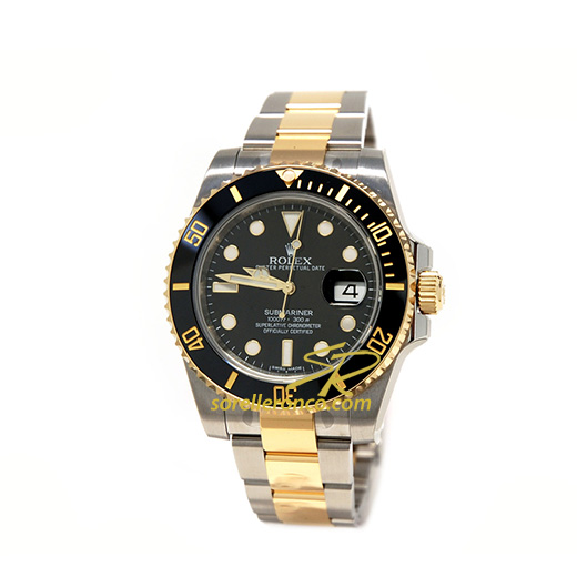 Submariner Acciaio Oro Giallo Ghiera Nera 40mm