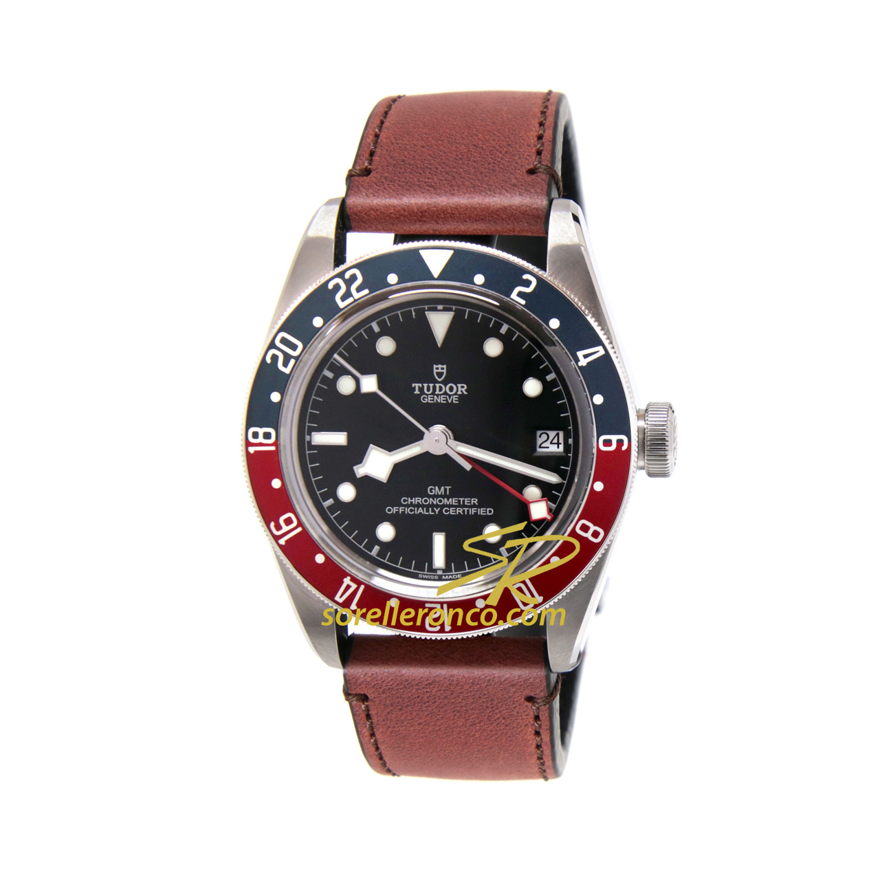 Black Bay GMT Cuoio Ghiera Blu e Rossa