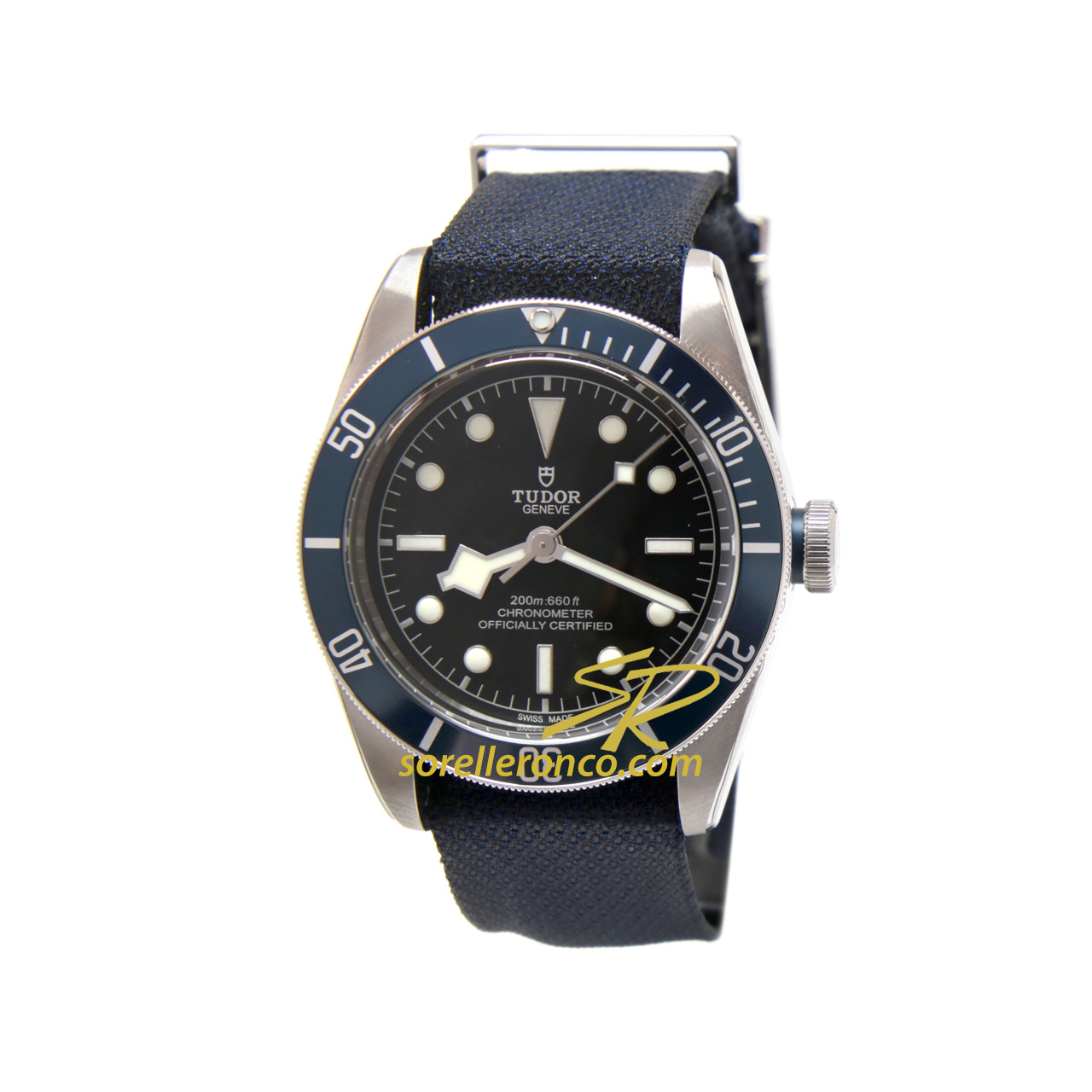 Heritage Black Bay GHIERA BLU Cosc Tessuto NATO Blu