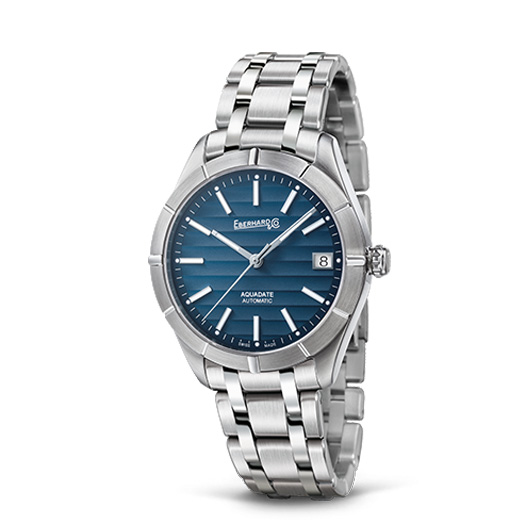 Aquadate Grande Taille Quadrante Blu 41mm